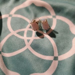 Kendra Scott kyocera white opal stud earrings